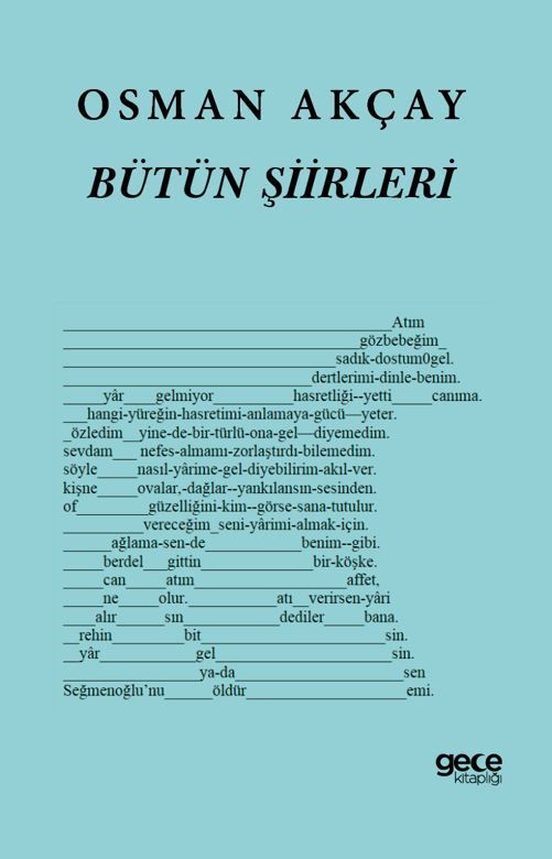 Osman Akçay Bütün Şiirleri kapağı