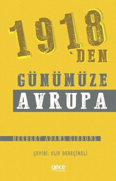 1918'den Günümüze Avrupa kapağı